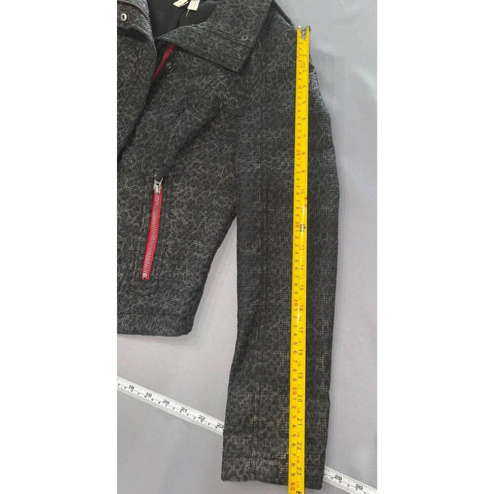 Free People We The Free Tweed Moto Jacket with Red Zipper Accents Size 6